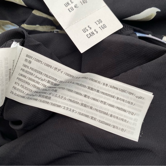 Abercrombie & Fitch Asymmetrical Cinched MIDI Dress Black Floral BRAND NEW $130 - Picture 15 of 16